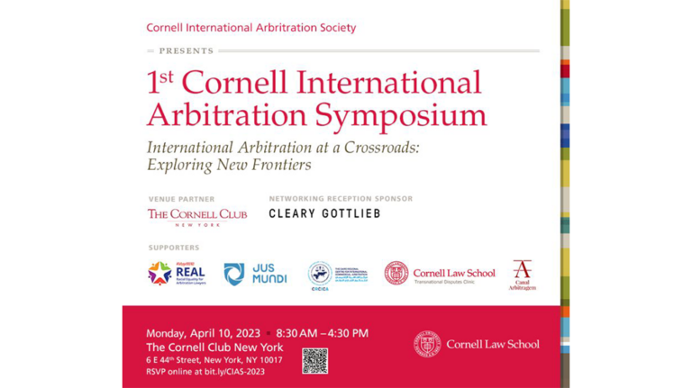 our sponsors and supporters for their generous contributions and in bringing the inaugural Cornell International Arbitration