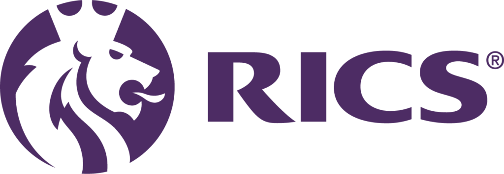 RICS logo with R mark Purple CMYK